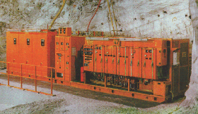6 kV Energiestation mit Trafo, Schaltanlage und Umrichter, auf Transportschlitten